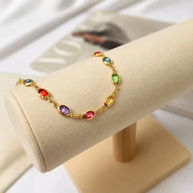 PULSEIRA PEDRAS OVAIS COLORIDAS