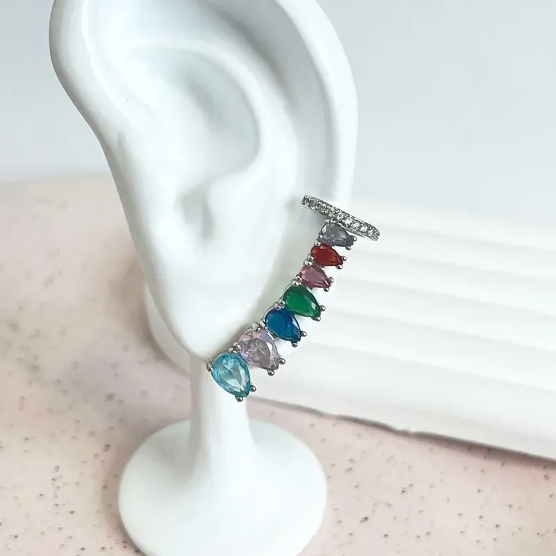 BRINCO EAR CUFF GOTAS COLORIDAS