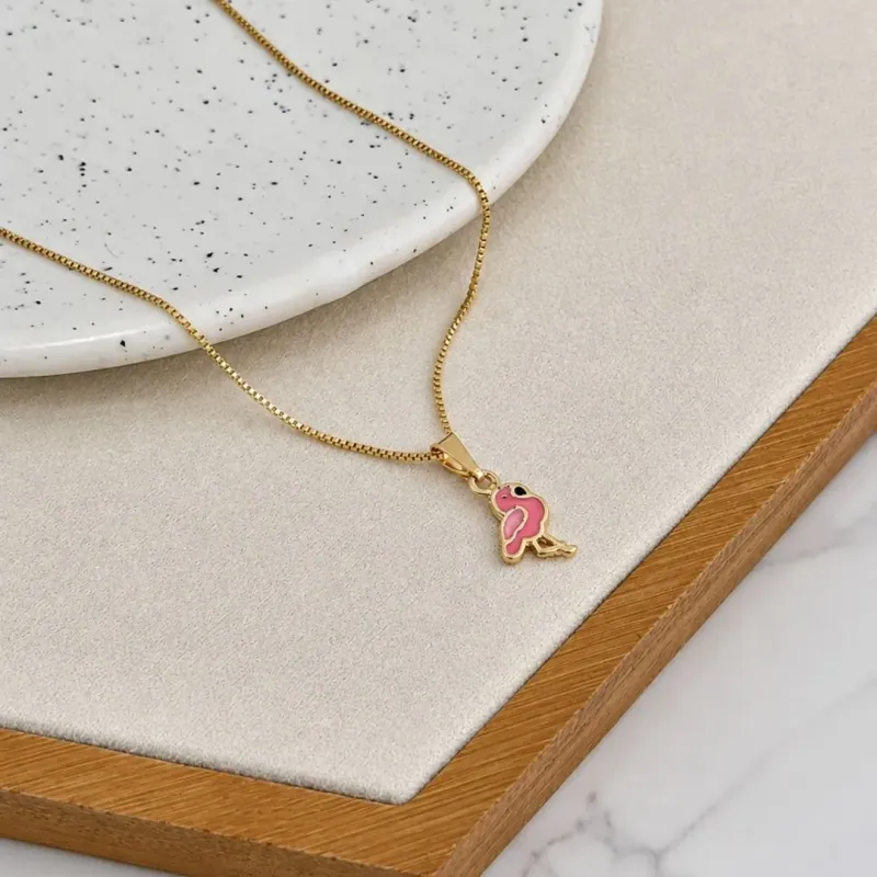 COLAR INFANTIL FLAMINGO RESINADO