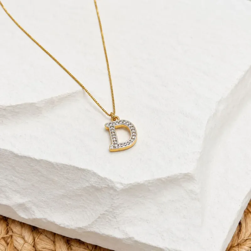 COLAR LETRA MICRO ZIRCONIA - D