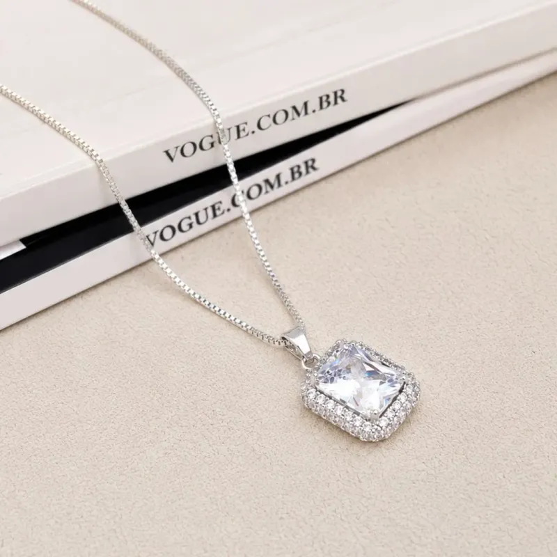 COLAR PINGENTE RETANGULAR PRINCESSA