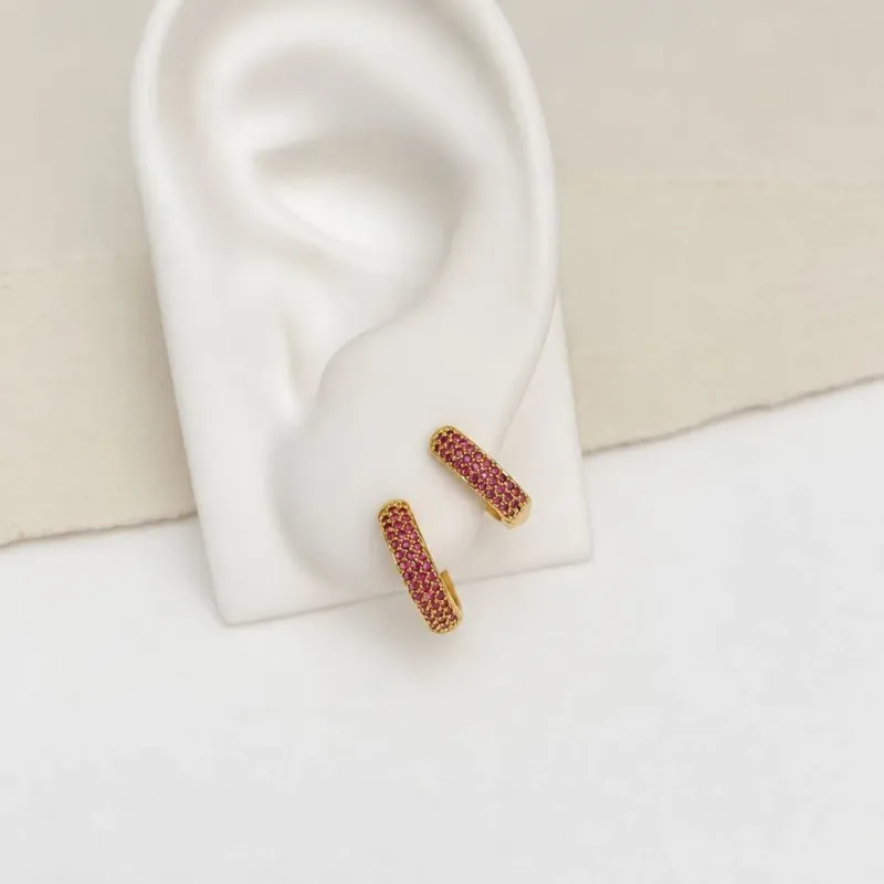 DUPLA ARGOLA ARTICULADA MICRO ZIRCONIA PINK