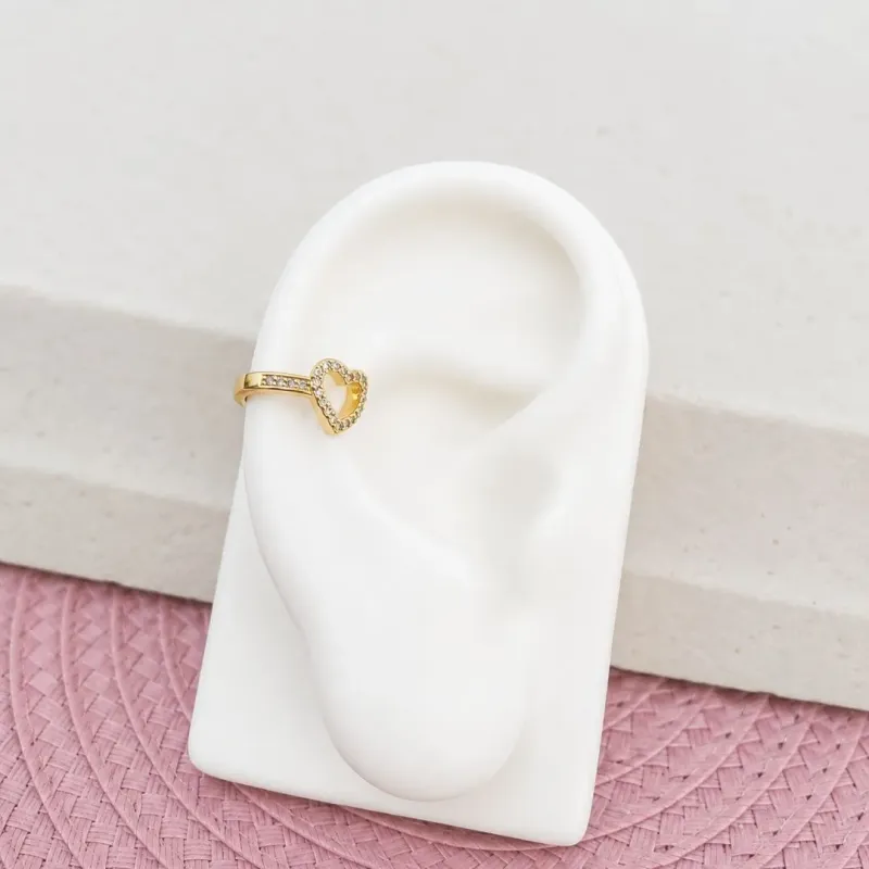 PIERCING FAKE CORAÇÃO CRAVEJADO