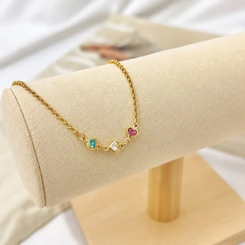 PULSEIRA INFANTIL DE CORAÇÃO ESTILO TIFFANY