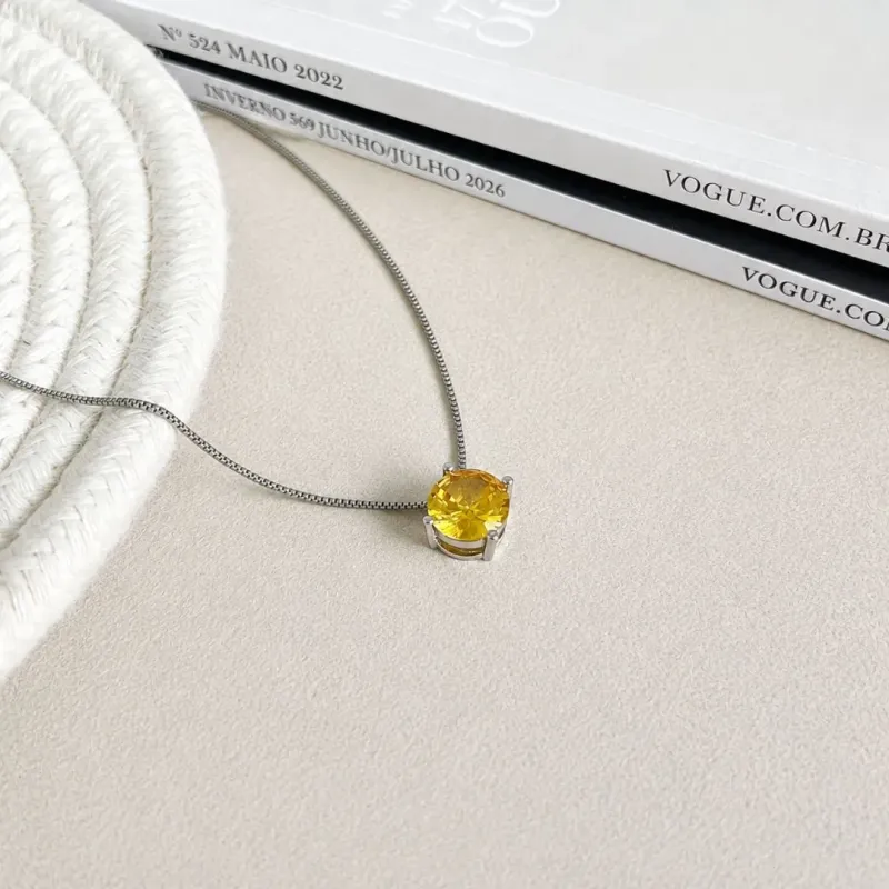 COLAR PONTO DE LUZ 10MM AMARELO 50CM