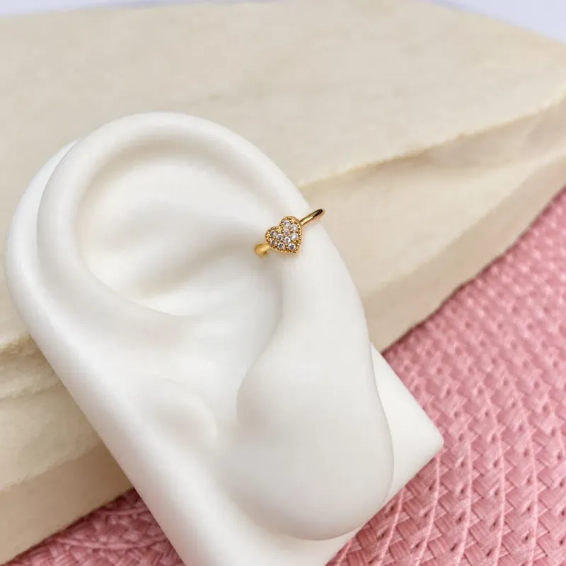PIERCING FAKE CORAÇÃO CRAVEJADO