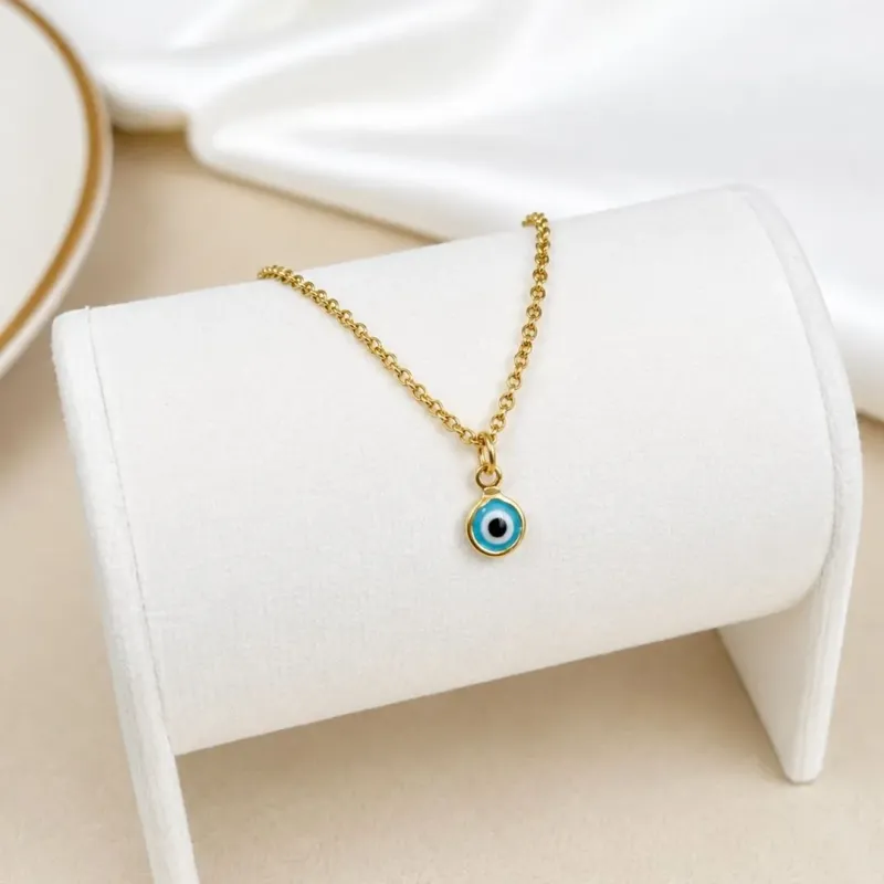 PULSEIRA INFANTIL PINGENTE OLHO GREGO AZUL CLARO