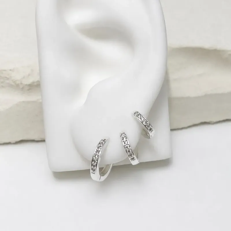 TRIO ARGOLA ARTICULADA FINA ZIRCONIAS