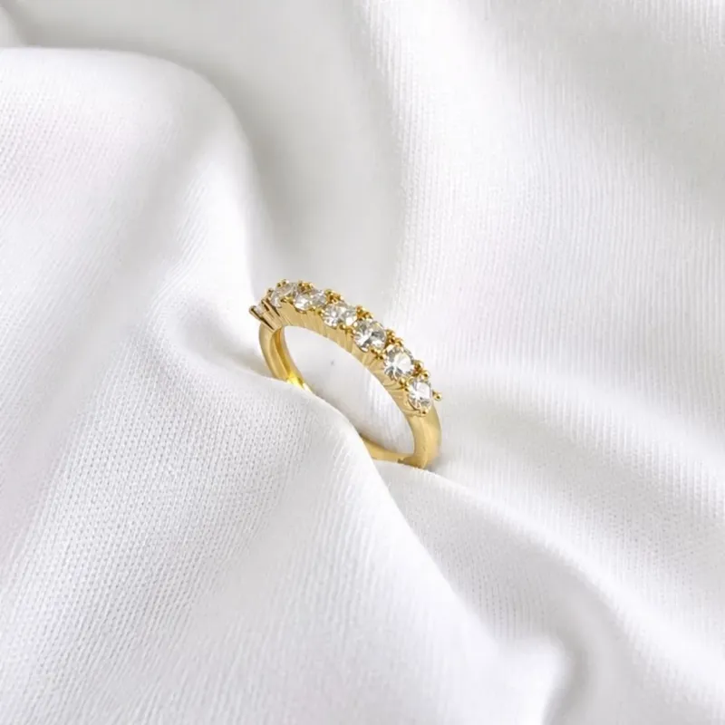 ANEL APARADOR DE ALIANÇA 7 PEDRAS 3MM