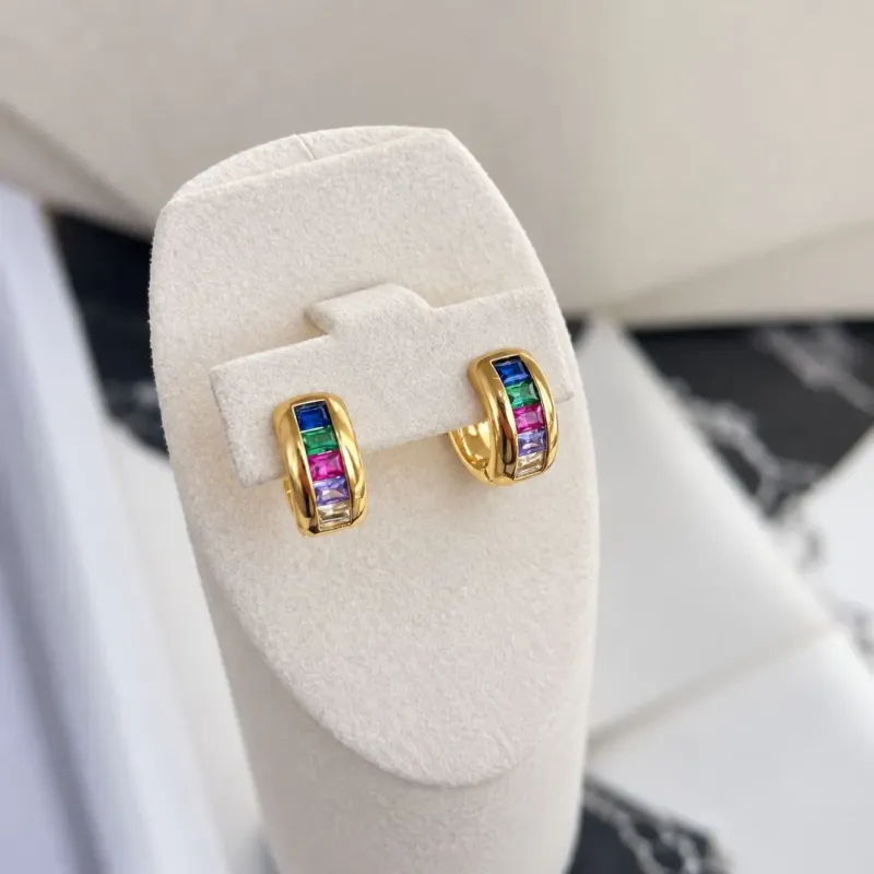 BRINCO ARGOLA ARTICULADA PEDRAS COLORIDAS