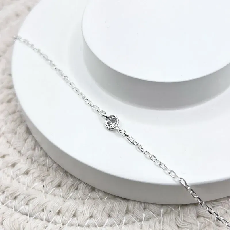 PULSEIRA PRATA925 INFANTIL COM PONTO DE LUZ
