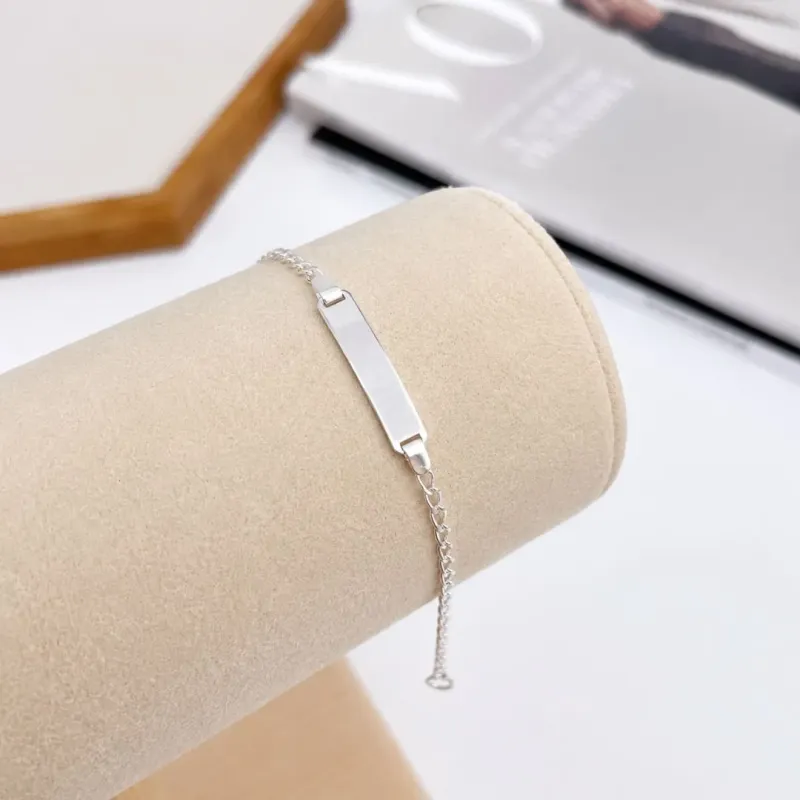 PULSEIRA PRATA925 INFANTIL DE PLACA PARA GRVAÇÃO