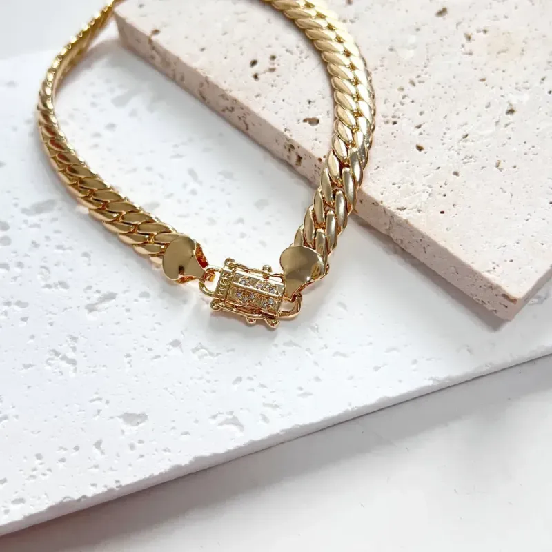 PULSEIRA GRUME DUPLA LAMINADA 7,1MM COM FECHO CAIXA E DETALHE EM CIFRÃO PULSEIRA GRUME DUPLA LAMINADA 7,1MM COM FECHO CAIXA E DETALHE EM CIFRÃO