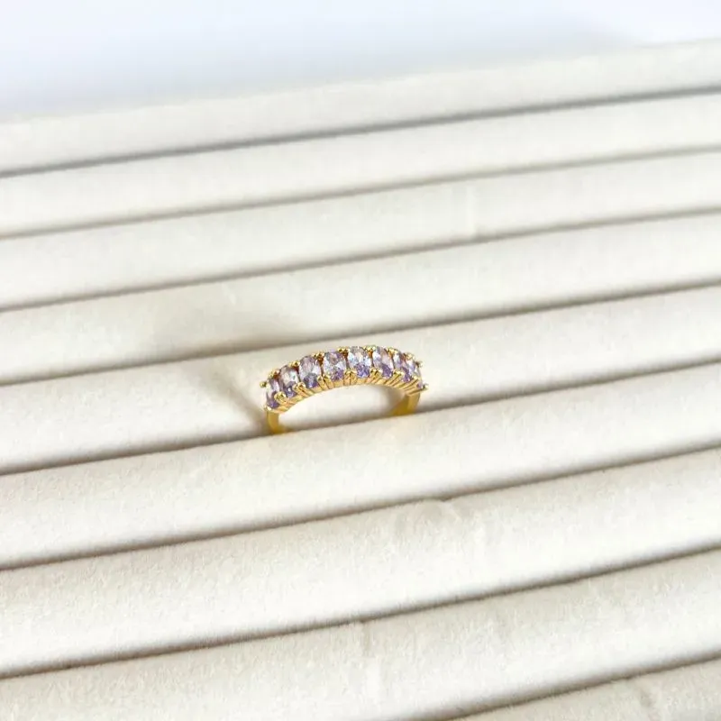 ANEL 8 ZIRCONIAS OVAIS - LAVANDA ANEL 8 ZIRCONIAS OVAIS - LAVANDA