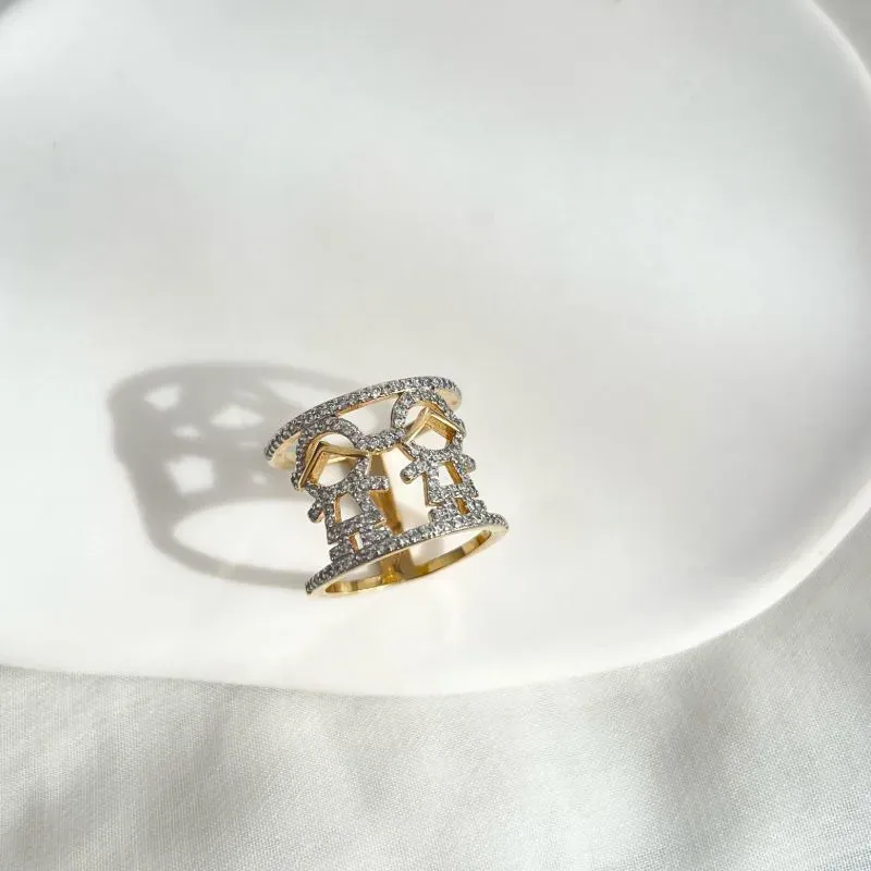 ANEL FILHO ARO DUPLO 2 MENINAS - COM DETALHES EM CANETA DE RÓDIO ANEL FILHO ARO DUPLO 2 MENINAS - COM DETALHES EM CANETA DE RÓDIO