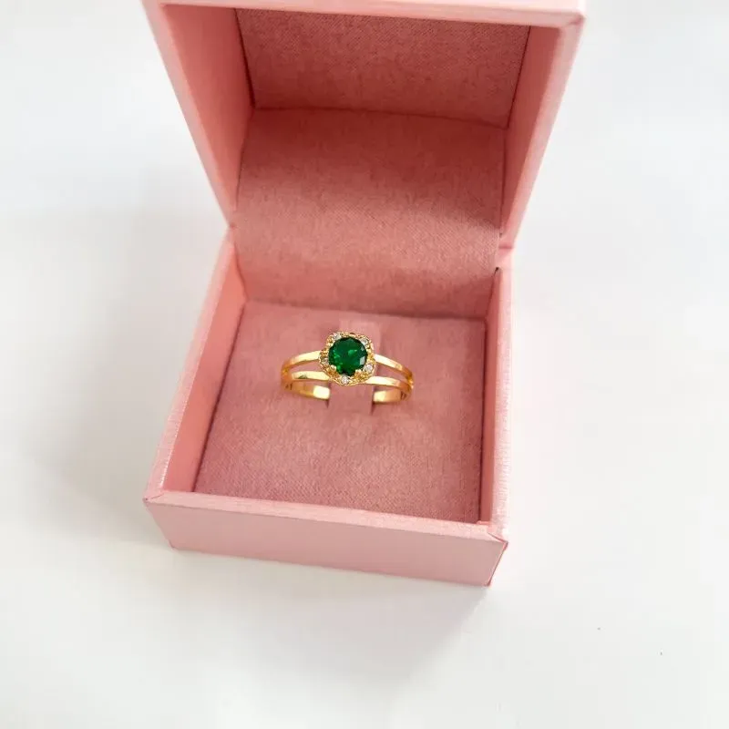 ANEL FLOR PEDRA VERDE ESMERALDA ANEL FLOR PEDRA VERDE ESMERALDA