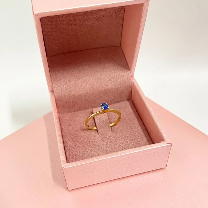 ANEL SOLITÁRIO FINO 4MM PEDRA ALTA AZUL ANEL SOLITÁRIO FINO 4MM PEDRA ALTA AZUL