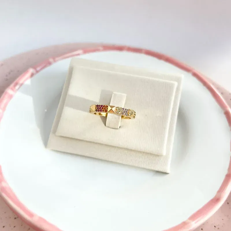 ANEL SPIKES ZIRCONIA COLORIDO ANEL SPIKES ZIRCONIA COLORIDO