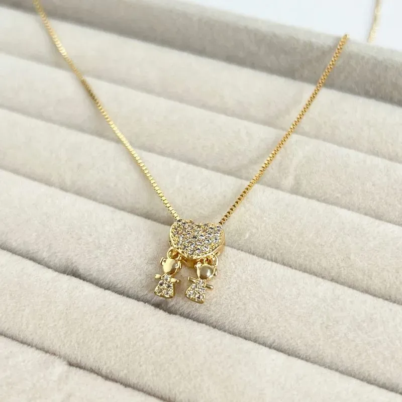 COLAR CORAÇÃO COM 2 MENINAS COLAR CORAÇÃO COM 2 MENINAS