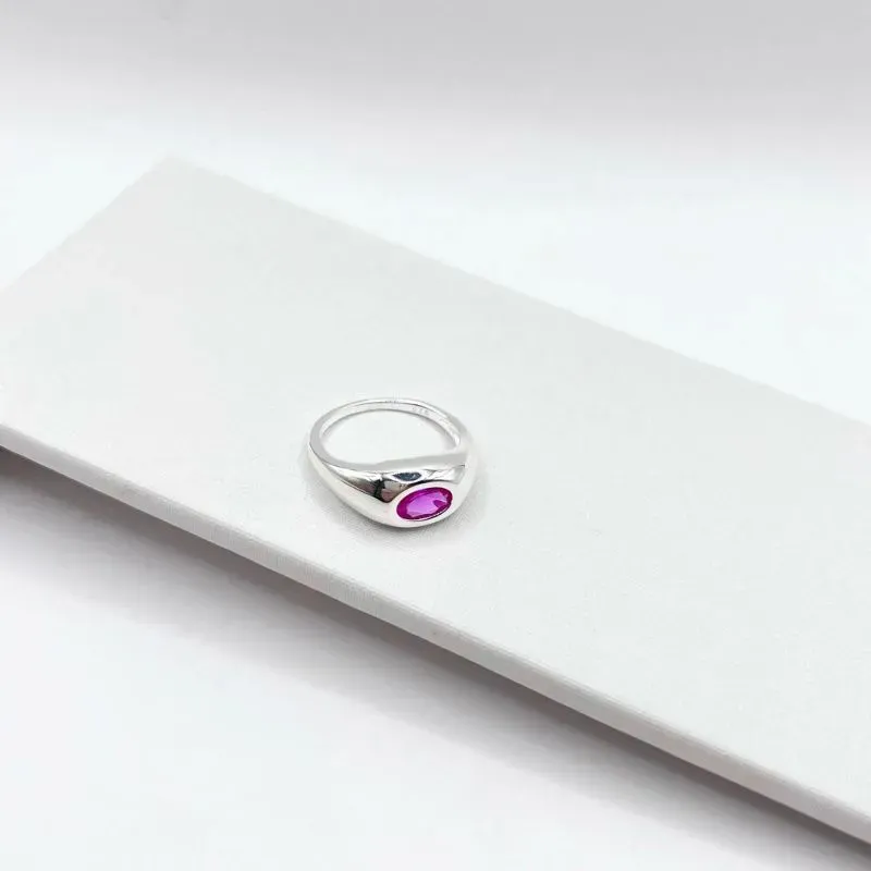 ANEL PRATA925 PEDRA OVAL PINK ANEL PRATA925 PEDRA OVAL PINK