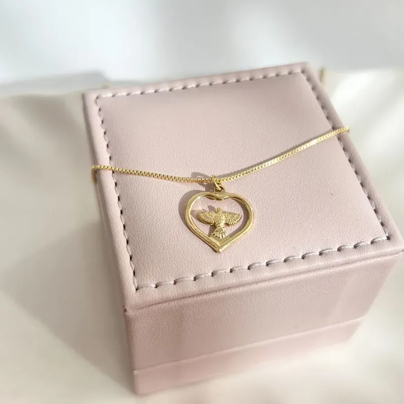 COLAR DIVINO ESPÍRITO SANTO COM CORAÇÃO COLAR DIVINO ESPÍRITO SANTO COM CORAÇÃO