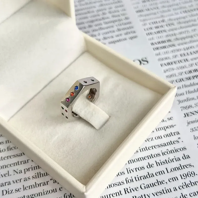 ANEL DADO PEDRAS COLORIDAS ANEL DADO PEDRAS COLORIDAS