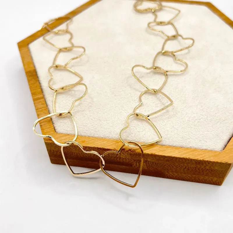 COLAR CHOKER ELOS DE CORAÇÃO COLAR CHOKER ELOS DE CORAÇÃO