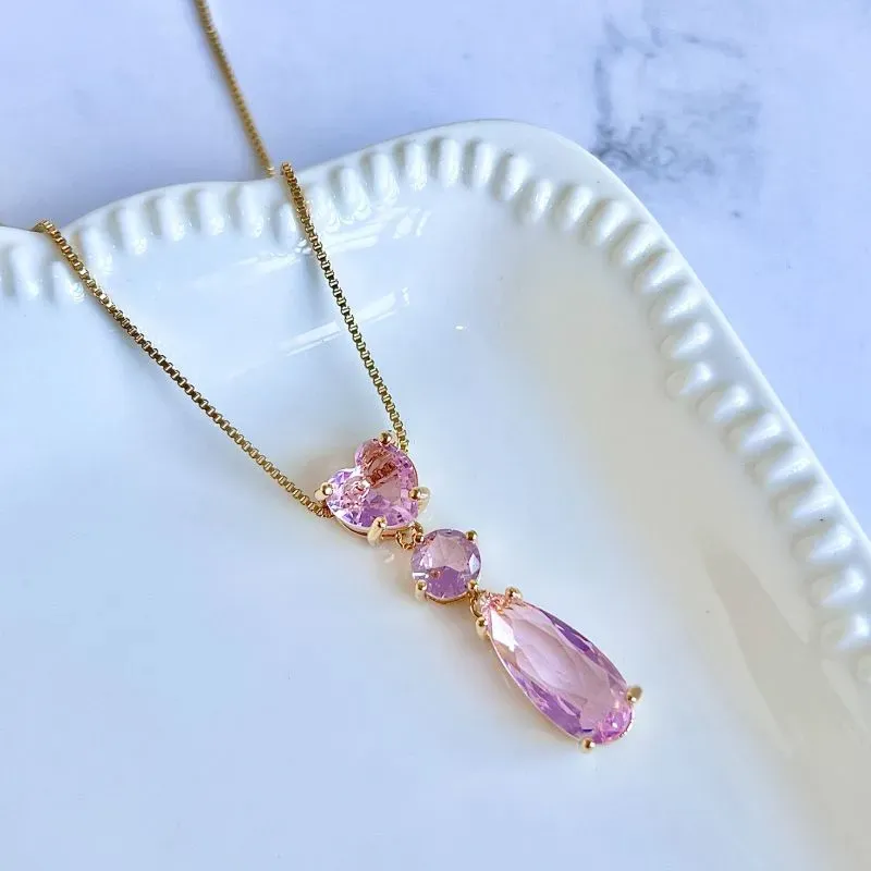 COLAR PEDRARIA ROSA COLAR PEDRARIA ROSA