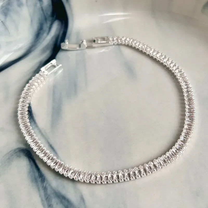 PULSEIRA RIVIERA BAGUETE COM FECHO RELÓGIO PULSEIRA RIVIERA BAGUETE COM FECHO RELÓGIO