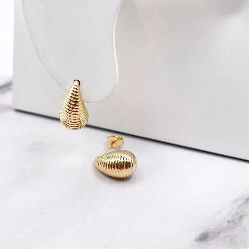 BRINCO GOTA COM RISCAS 1,5CM BRINCO GOTA COM RISCAS 1,5CM