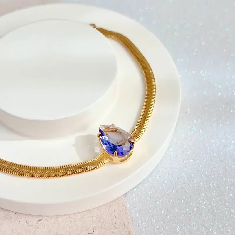 PULSEIRA FIO ALEMÃO COM PEDRA GOTA PULSEIRA FIO ALEMÃO COM PEDRA GOTA