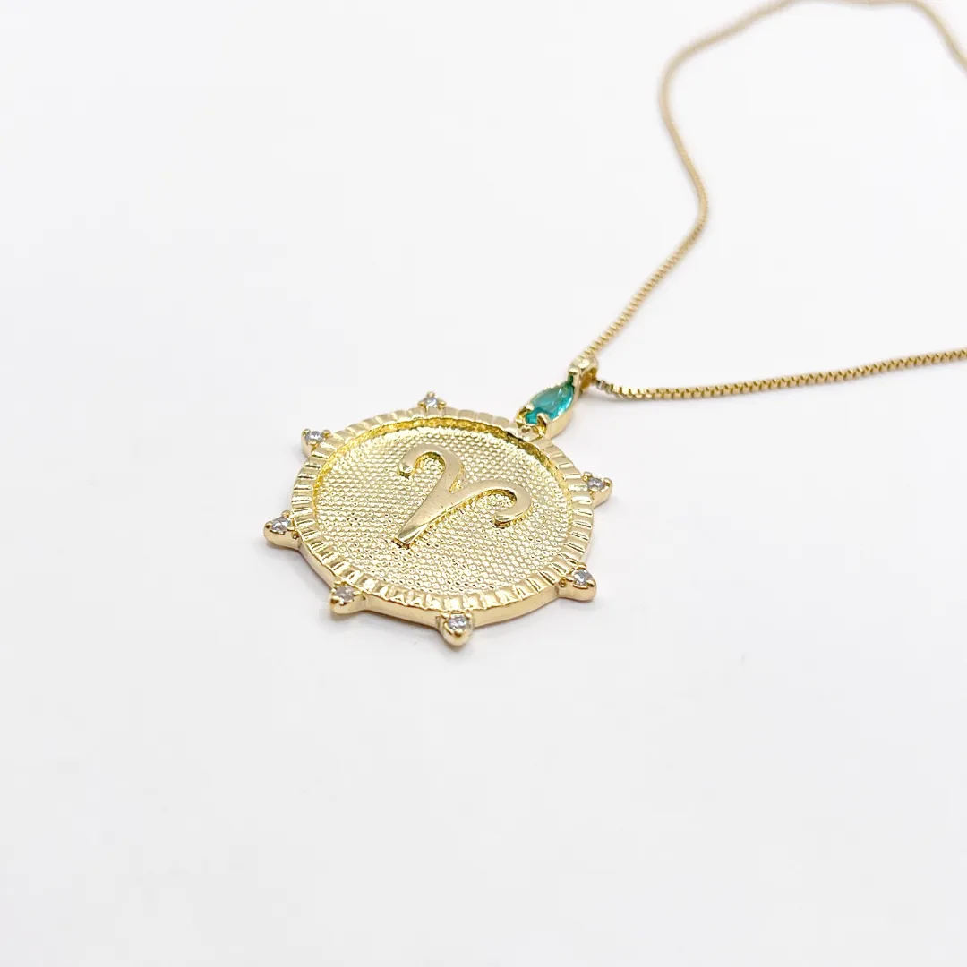 COLAR SIGNO ÁRIES COM PEDRINHAS