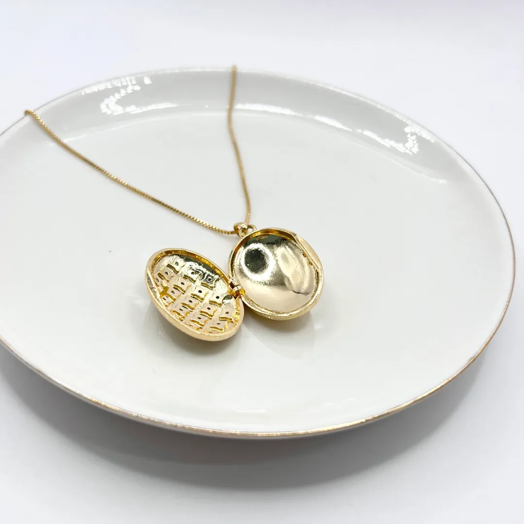 COLAR RELICÁRIO PONTOS DE ZIRCONIA