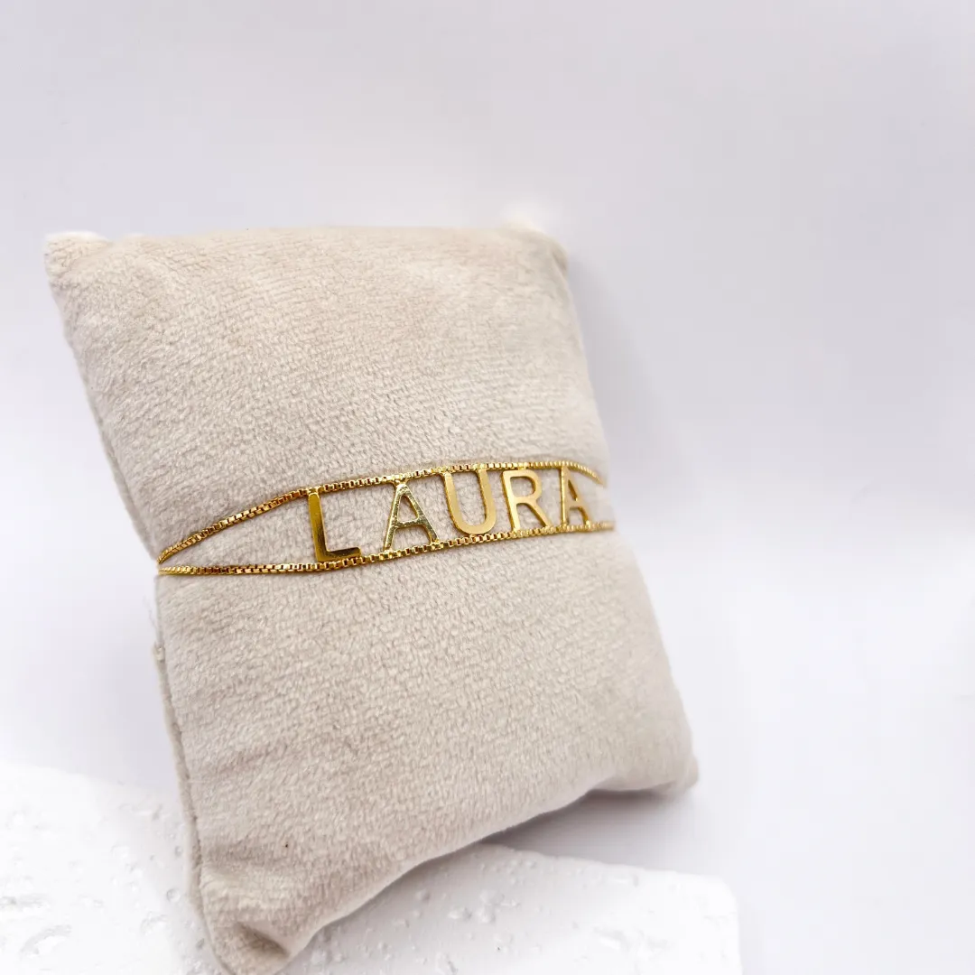 PULSEIRA DOIS FIOS LETRA LISAS - LAURA