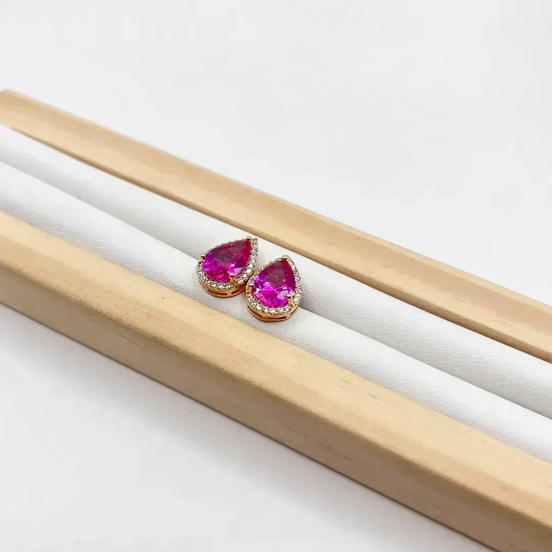 BRINCO GOTA PINK 1,3CM