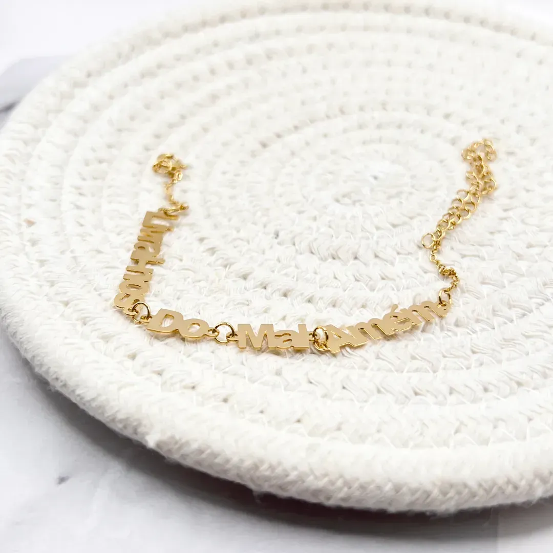 COLAR CHOKER LIVRAI-NOS DO MAL AMÉM