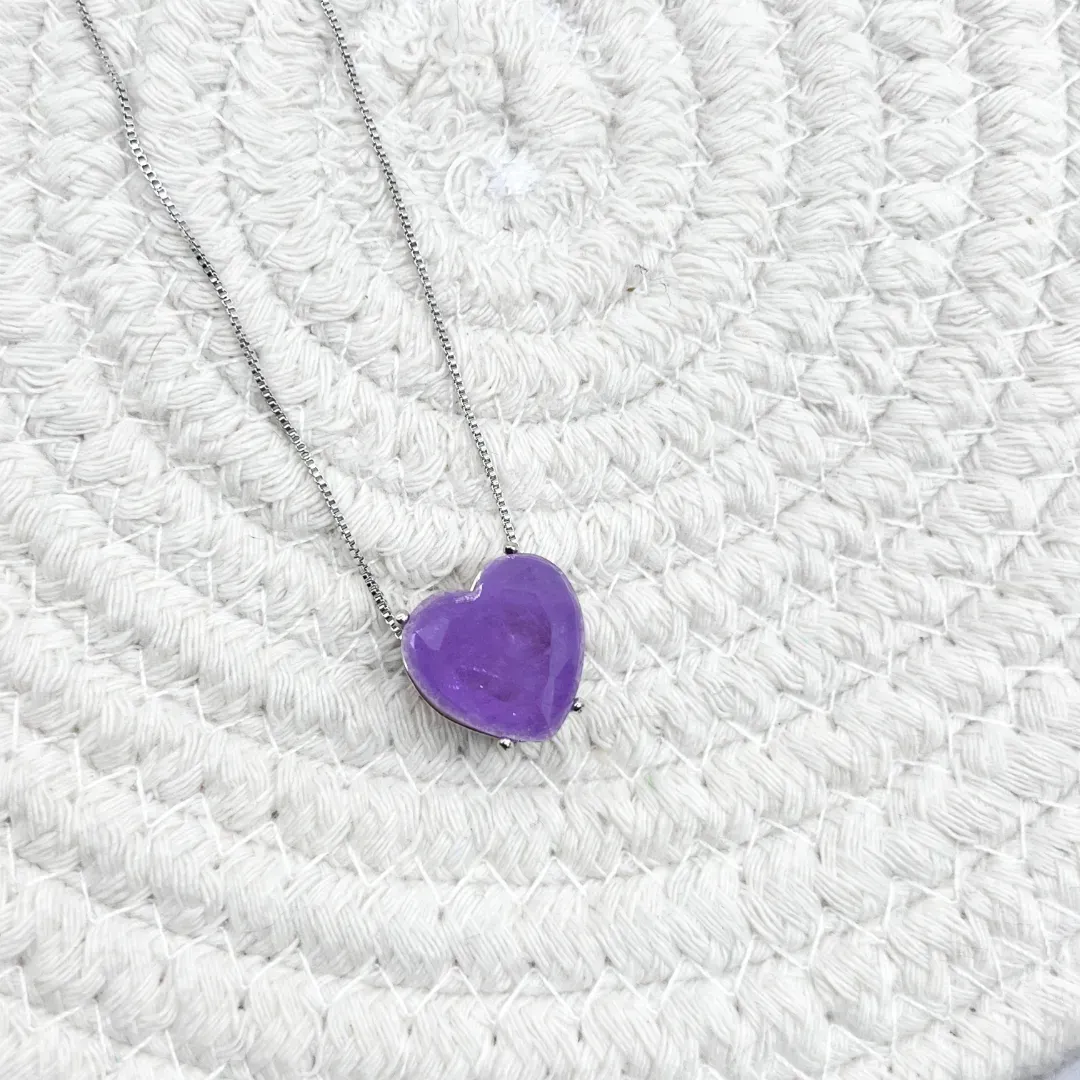 COLAR CORAÇÃO LAVANDA FUSION 1,6CM