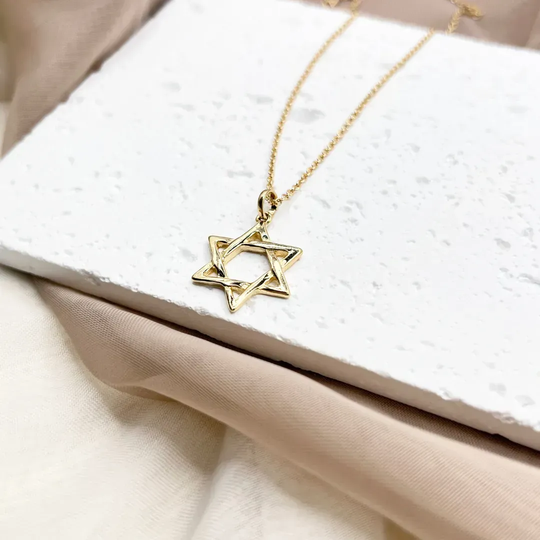 COLAR ELO COM PINGENTE ESTRELA DE DAVI 40CM+5CM EXTENSOR