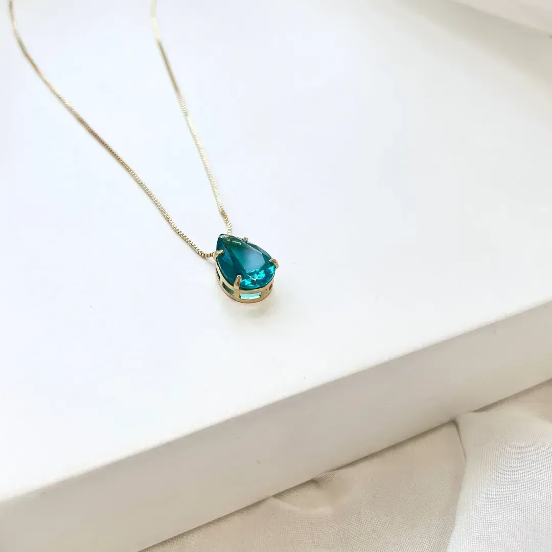 COLAR GOTA - PEDRA TURMALINA