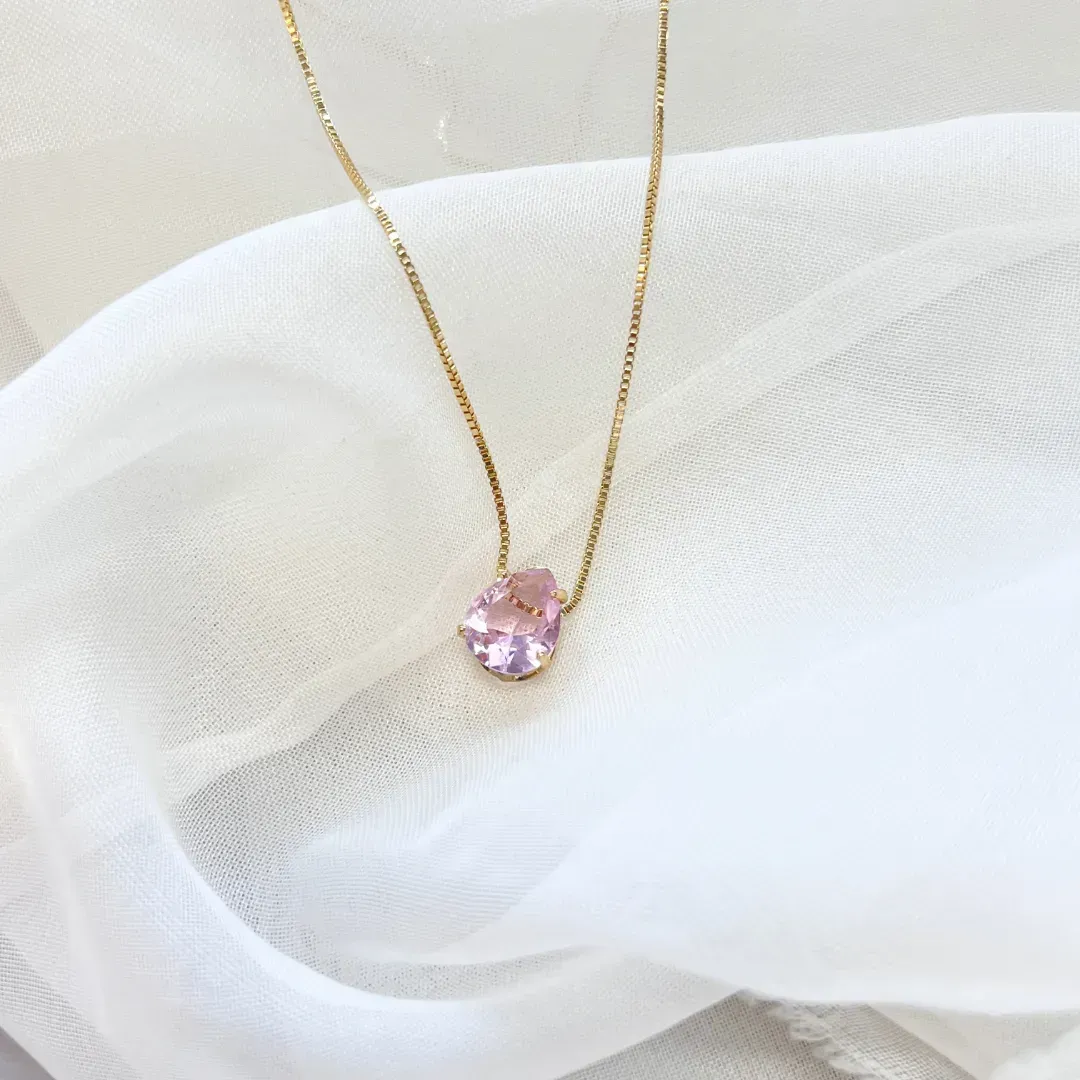 COLAR GOTA ROSA