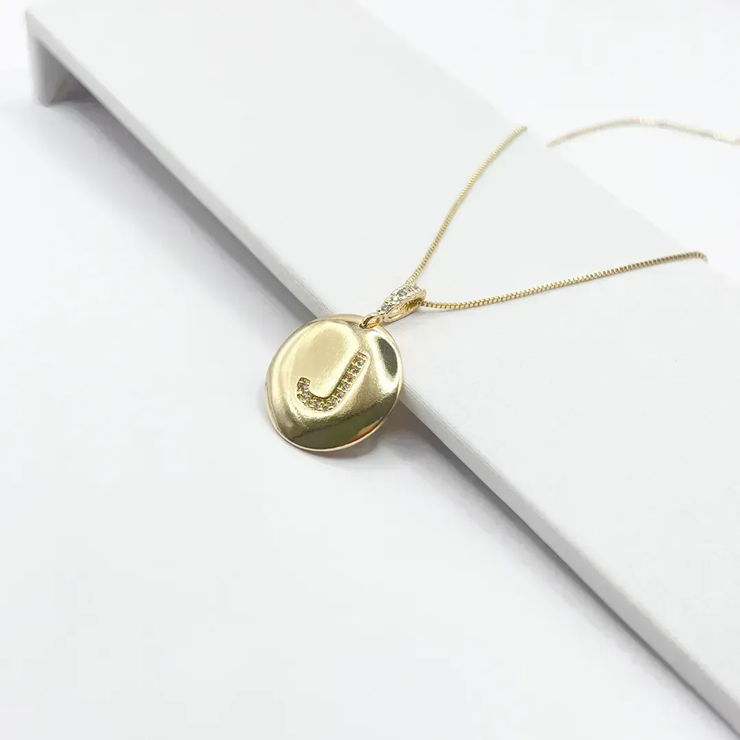 COLAR MEDALHA LETRA J 70CM