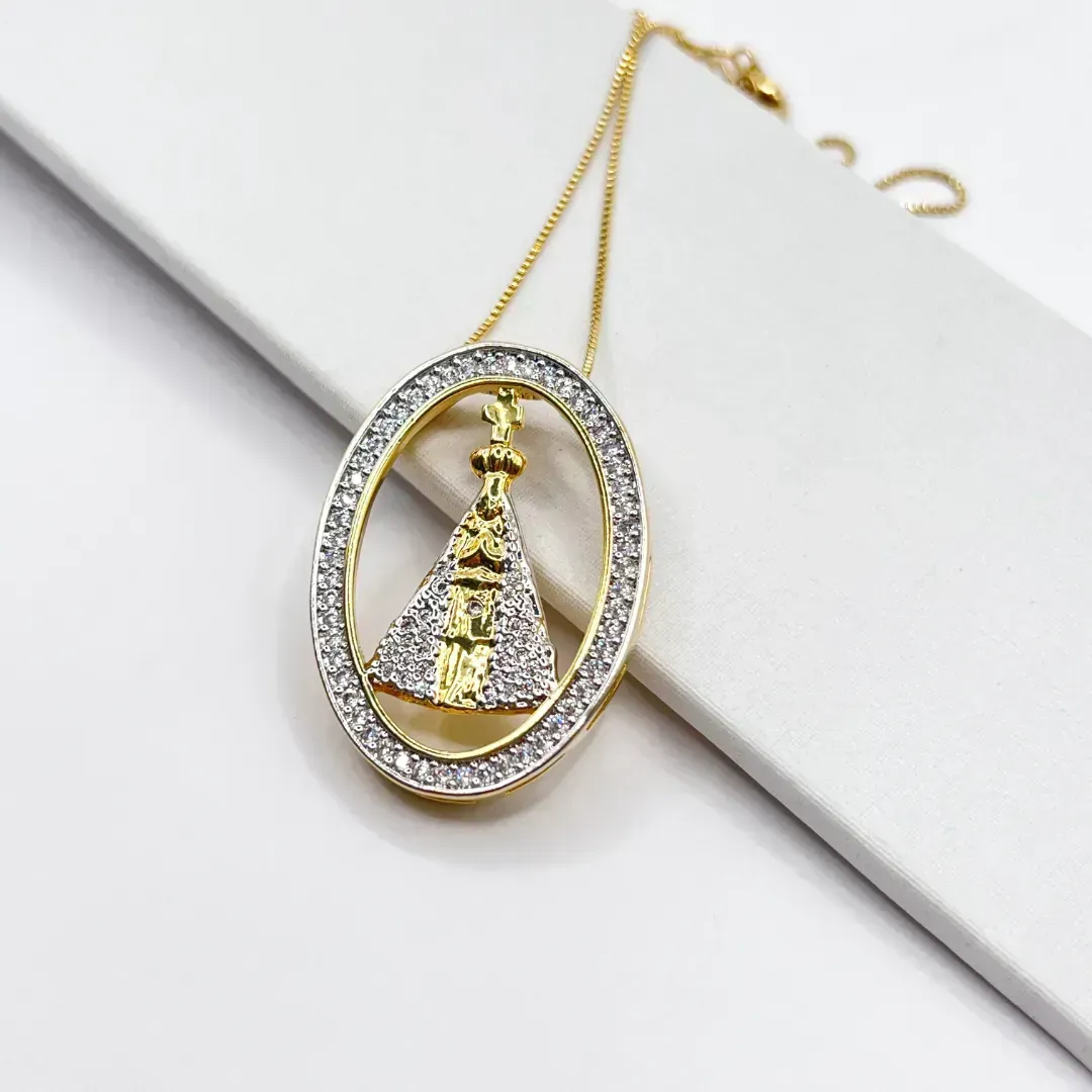 COLAR MEDALHÃO NOSSA SENHORA DE APARECIDA