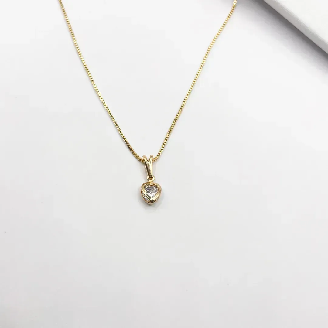 COLAR MINI CORAÇÃO ZIRCONIA CRISTAL