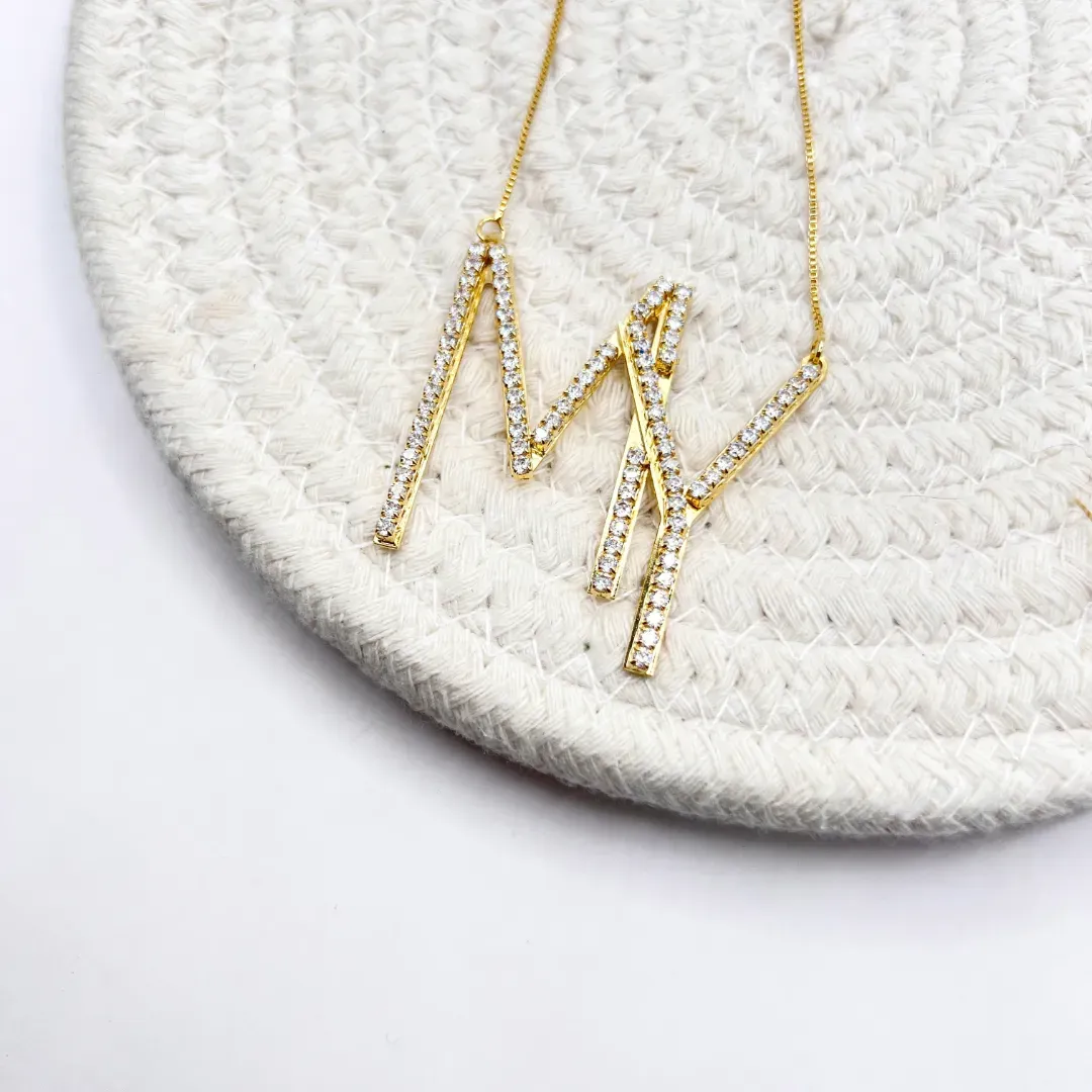 COLAR MONOGRAMA 2 LETRAS ZIRCONIA