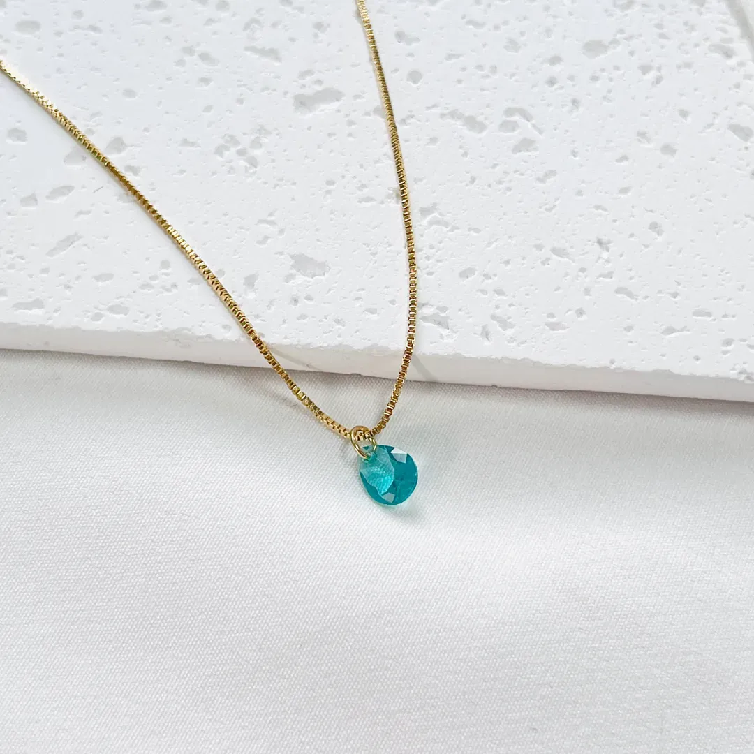 COLAR PEDRA GOTA TURMALINA