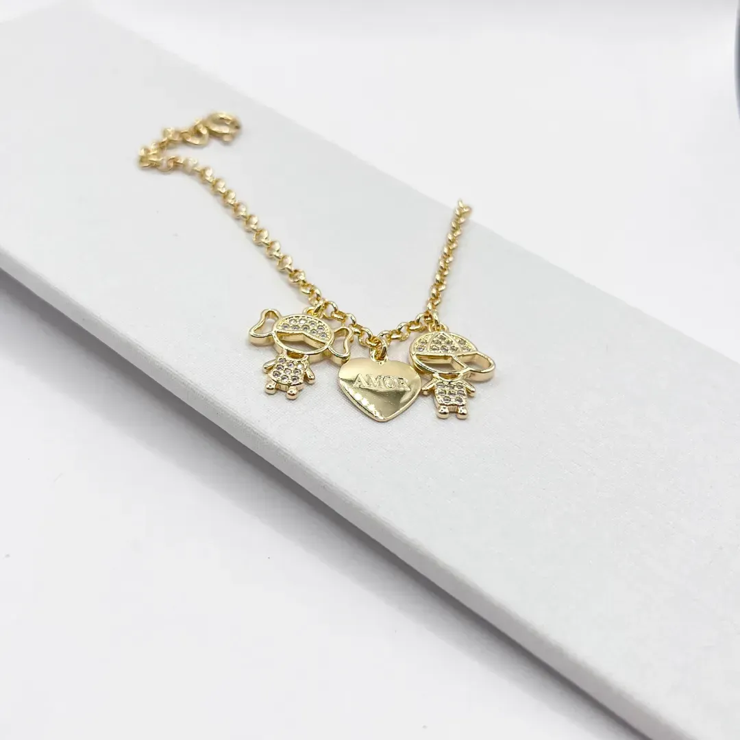 PULSEIRA CASAL E CORAÇÃO ESCRITO AMOR