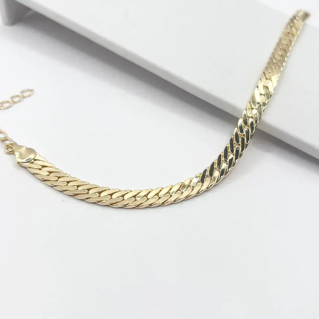 PULSEIRA CUBANA LAMINADA 6MM COM EXTENSOR