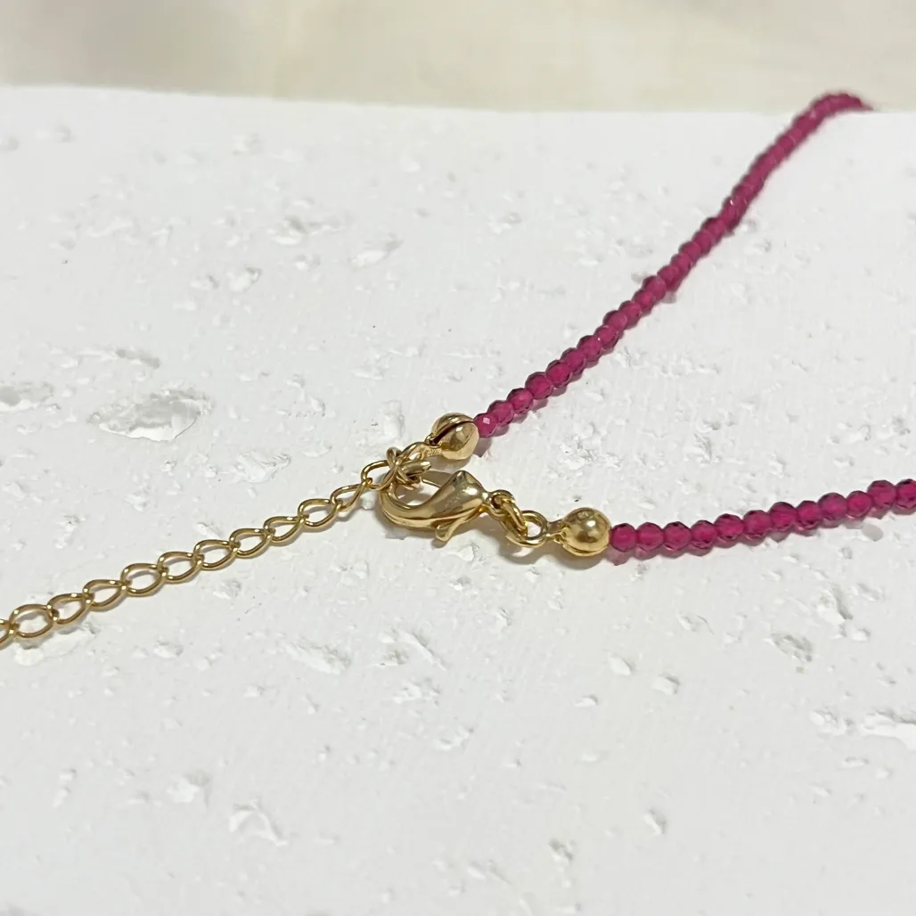 COLAR CRISTAL PINK 35CM + 5CM EXTENSOR