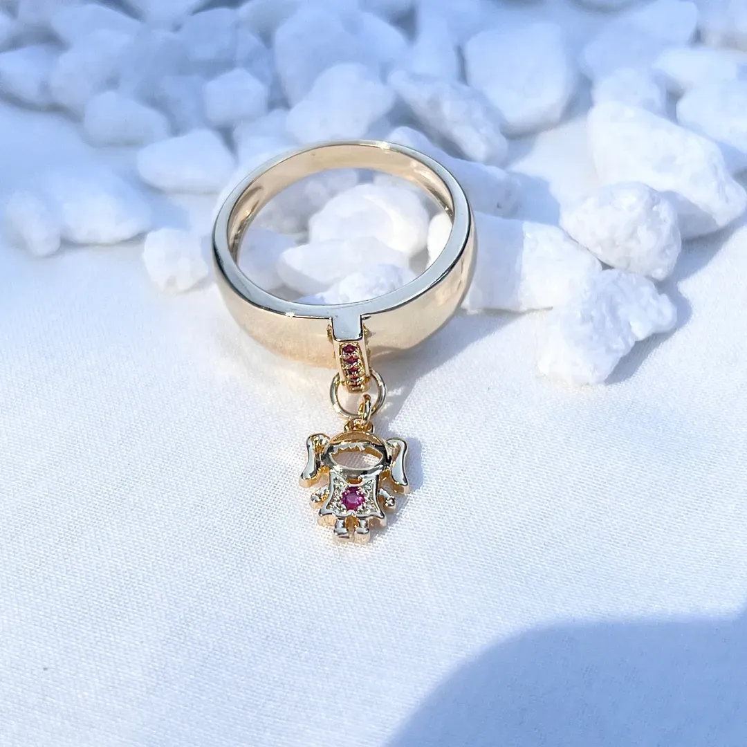 ANEL FILHA MENINA ZIRCONIA ROSA