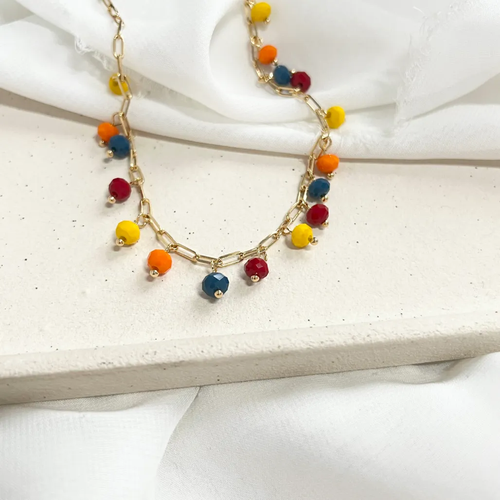 COLAR CHOKER CARTIER COM CRISTAL COLORIDO